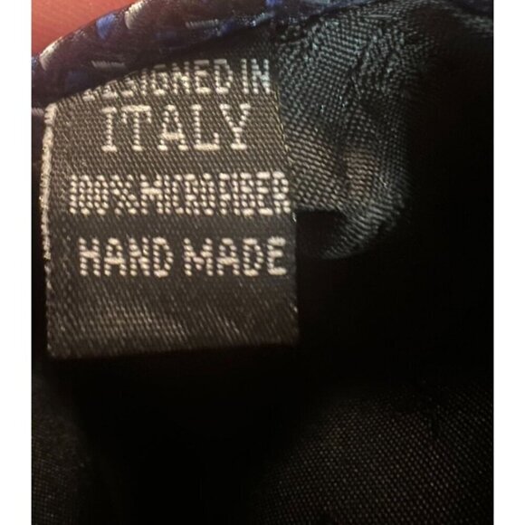 Bellagio Handmade Italian Necktie - 100% Microfiber Navy Blue Patterned - Picture 4 of 4